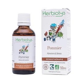 Herbiolys - Organic Apple Bud Macerate | Organic Gemmotherapy | Feminine & Stress | 50ml Bottle