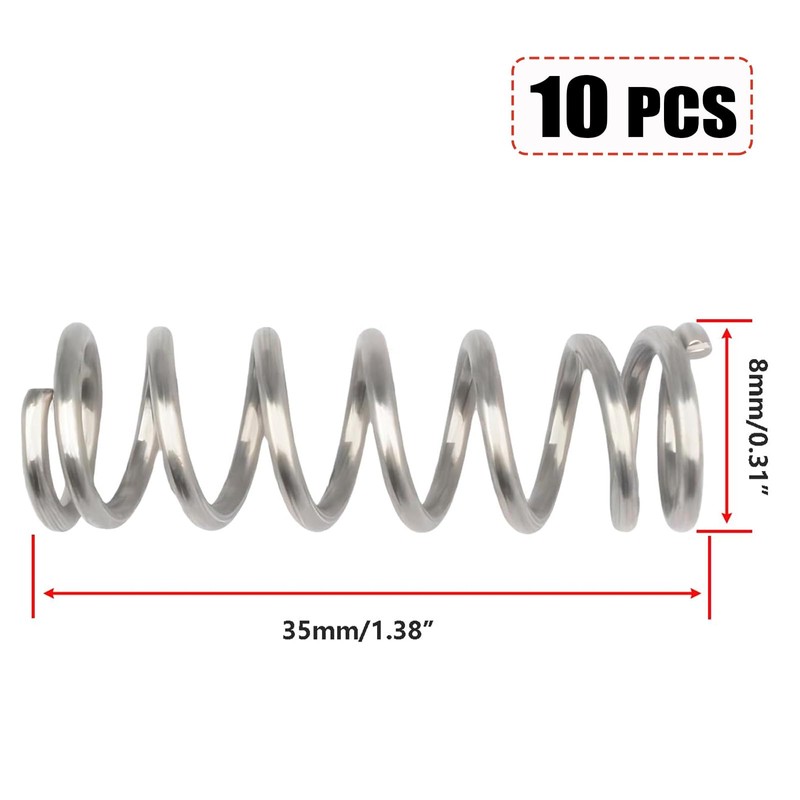 10Pcs Coil Extended Compressed Spring, Compressed Springs, Stainless Steel Springs,
