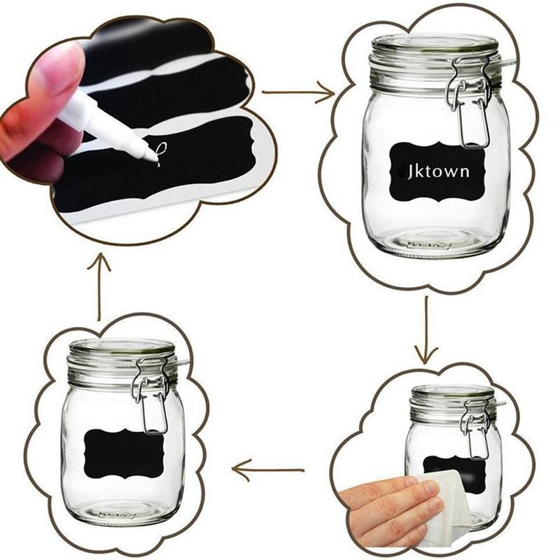 120pcs/roll Removable Chalkboard Blank Sticker & 1 Count Marker Pen, Kitchen
