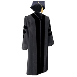Unisex Classic Doctoral Graduation Gown with 4-Sided Tam, Comfortable & Easy to Dress Up - Handmade & Tailored Construction - Premium Quality Doctoral Graduation Gowns