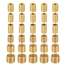 PATIKIL 6 Size Thread Reducing Nuts Insert, 30pcs Male to Female Fine Thread Adapter Repair Insert Pipe Fitting Screw Sleeve Reducer for Pendant Light