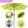 BELLA LEAF 9ft 3 Tiers LED Lights Patio Umbrella with
