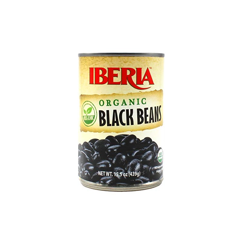 Iberia Organic Black Beans, 15.5 Ounce (Pack of 24)