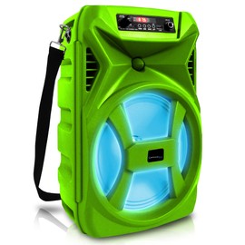 Technical Pro 500 Watts Portable 8 Inch Bluetooth Speaker with Woofer & Tweeter - Festival PA LED Speaker with Bluetooth/USB Card Inputs, & True Wireless Stereo (Green)