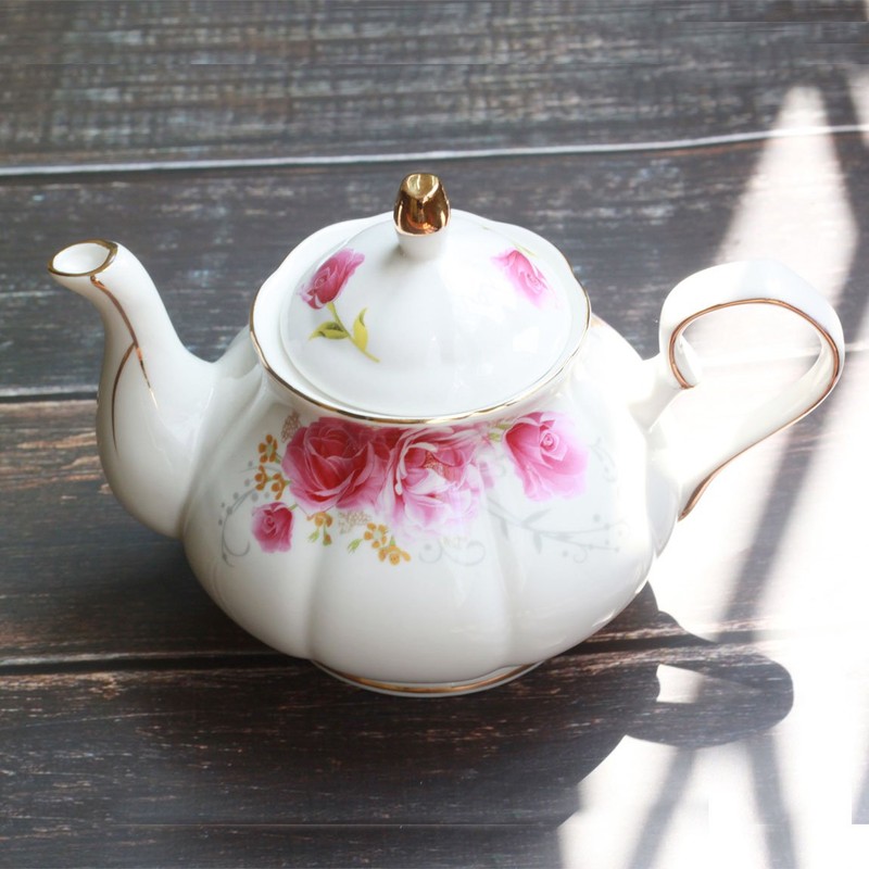 Jomop Tea Pot Handmade Ceramic Flowers (Pink)