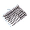7pcs 1/4 inch hex ball screwdriver bits, 2/2.5/3/4/5/6/8 mm 65