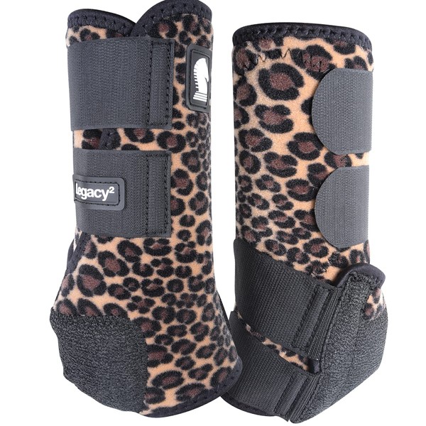Classic Equine Legacy2 Front Support Boots, Cheetah, Medium