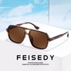 FEISEDY Retro Square Aviator Sunglasses Women Men 70s Vintage Trendy