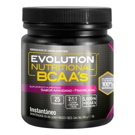 Suplemento en polvo Evolution BCAA's carbohidratos sabor arándano/frambuesa en pote de 500g