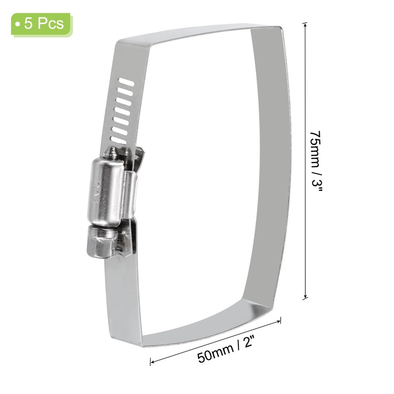 uxcell Rectangular Hose Clamps, 3" x 2" 304 Stainless Steel