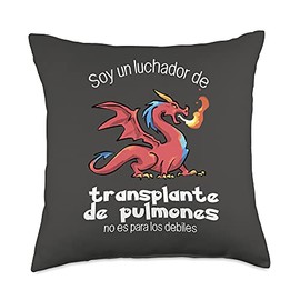 The Unchargeables - Los Incargables Soy un Luchador transplante de pulmones con Dragon Throw Pillow, 18x18, Multicolor