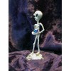 UFO Alien Holding Faceted Crystal Ball Pewter Statue