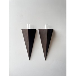 Lobergel Wall Hanging Glass Planter Tubes, 2PCS Triangular Wall Propagation Planter, Hanging Propagation Station Farmhouse Wall Decor, Planters Gifts for Mom Wife Women Friend