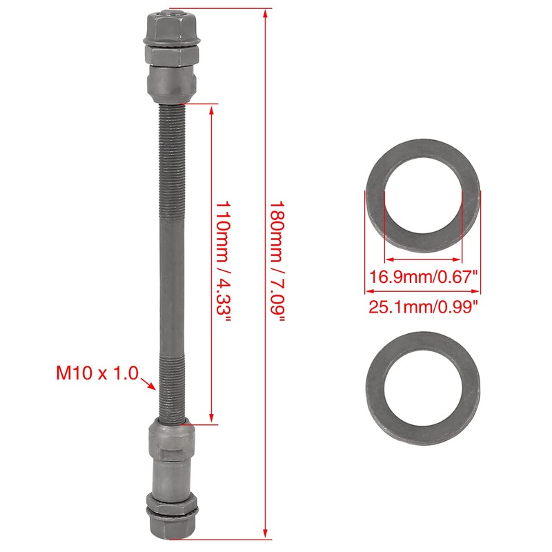 X AUTOHAUX 9.5mm Wheel Hub Axle Rear Axle Solid Shaft