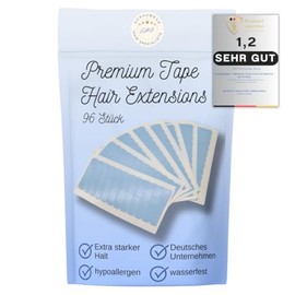Premium In Hair Extension Tapes - Unsichtbare, Starke Haarverl√§ngerungs-Klebestreifen (96 St√ºck) - wasserdicht - atmungsaktiv - zuverl√§ssig - auch bei schwei√ü