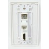 RiteAV Screwless Decorative 1 Gang Wall Plate (White/White) 3 Port