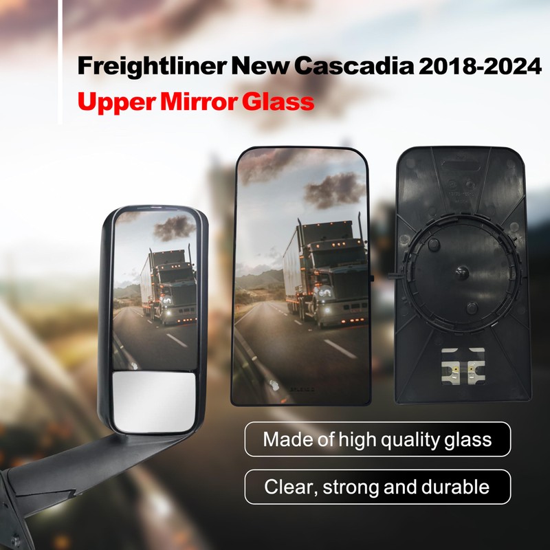 SPLENDID Replacement Mirror Glass for 2018-2024 Freightliner Cascadia, Heated Flat