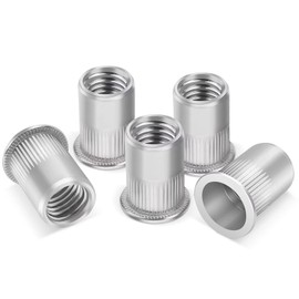 Pack of 50 Rivet Nuts, M3, Leryati Sleeve Nuts, Stainless Steel A2 V2A Threaded Rivets, Round Flat Head Thread Rivet Nutsert Rivet Nuts, Attachment Rivet Nuts Set, Used for Metal Plates, Pipes etc.