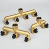 Tesmotor 4 Way Brass Tap Splitter, 3/4 Inch 4 Way