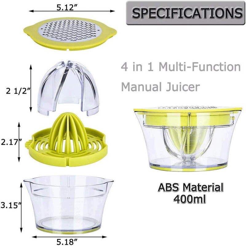 Drizom Citrus Lemon Orange Juicer Manual Hand Squeezer with Built-in