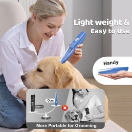 Founouly Dog Cat Home Hair Clipper Vacuum Portable Electric USB Rechargeable Pet Grooming Tools,Blue