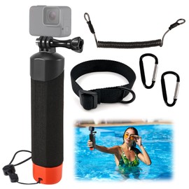 Swim Handle, Go Pro Underwater Handstick, Floating Hand Grip with Safety Belt, Water Sports Accessories for Go Pro Hero 11/10/9/8/7/6/5/4/3+, DJI, Xiaoyi Cameras and Action Cameras