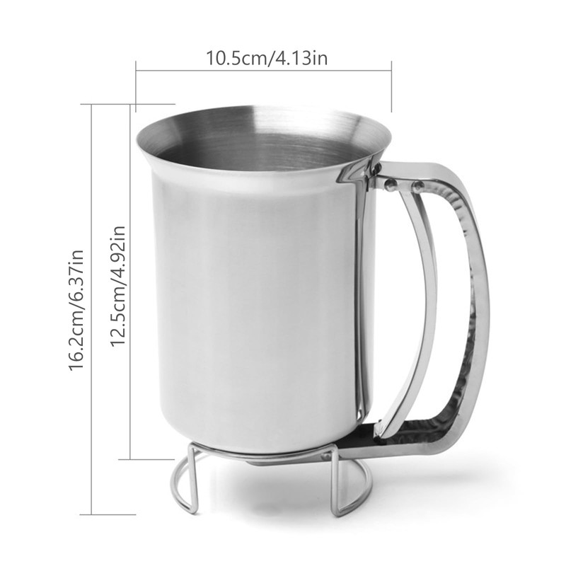 Stainless Steel Dough Dispenser, 800 ml Pancake Dough Dispenser, Hand-Held
