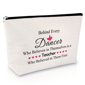 Sfodiary Dance Teachers Gifts Makeup Bag for Women Thank You Appreciation Gifts for Dance Teachers Birthday Graduation Christmas Retirement Presents for Dancer Cosmetic Travel Pouch