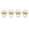 4PCS Rose Napkin Ring Simulated Plastic Reusable Vine Design Napkin