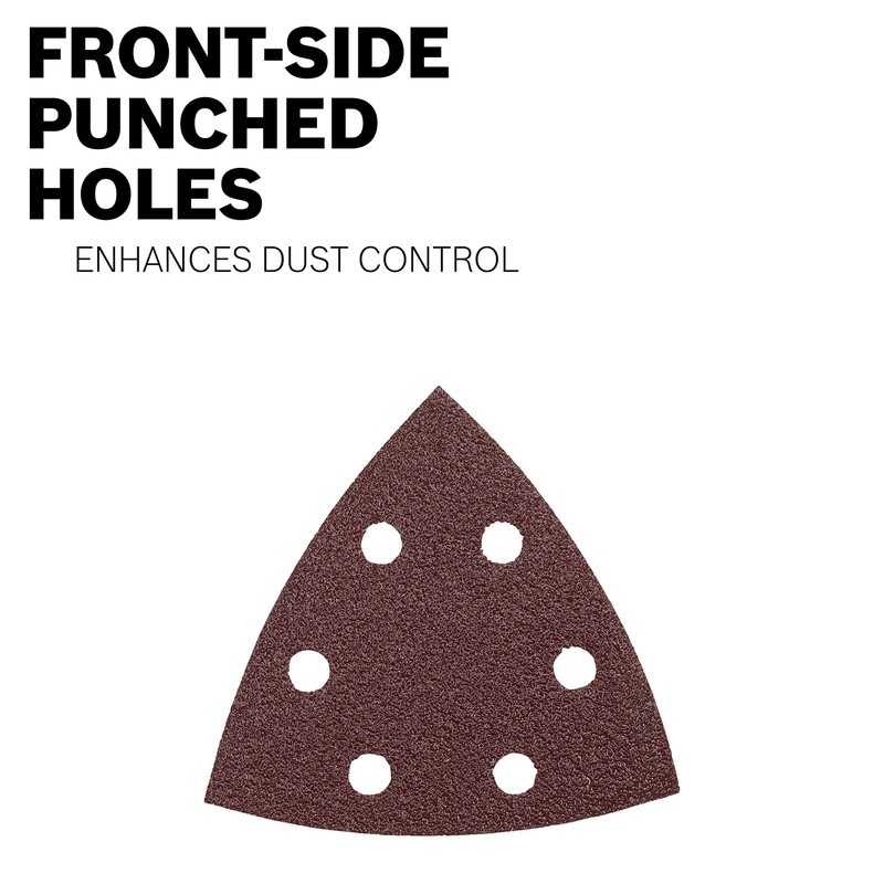 BOSCH SDTR060 Detail Triangle, Hook & Loop Sanding Sheet, Brown