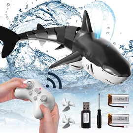 Remote Control Shark Toys Water Spray 1:18 High Simulation Scale Fish with Light for Lake Bathroom Pool 2.4g Electric RC Boat Birthday Gift