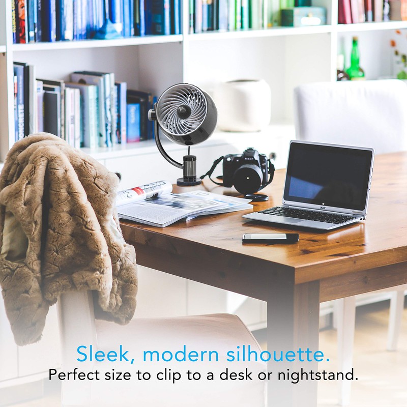 Vornado Pivot3 Clip Personal Air Circulator Fan with Multi-Surface Clip,