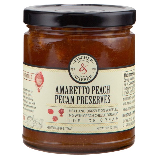 Fischer & Wieser Amaretto Peach Pecan Preserves, 10.9 Oz., Pack Of 6