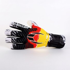 HO Soccer Pro Evolution Squadra Negative Germany Unisex Adult Goalkeeper Gloves, Red/Yellow/Black, Size 10