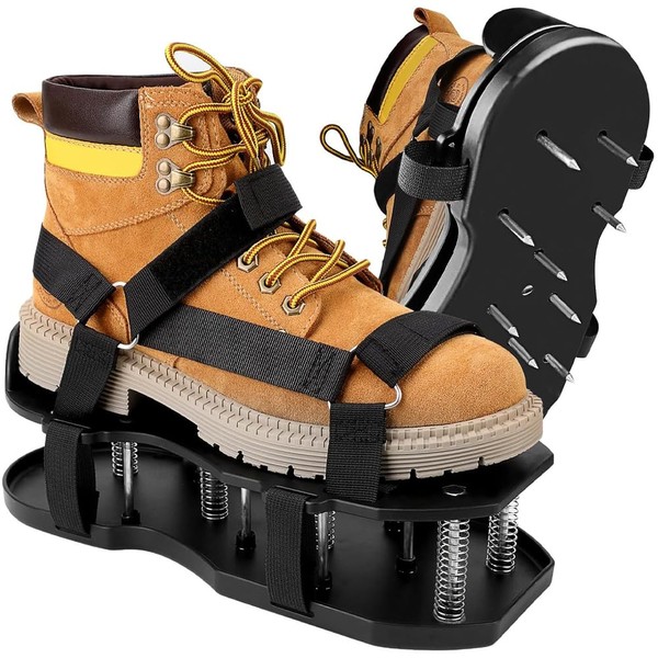 Lawn Aerator Shoes with Spring Base,Pre-Assembled Automatic Dirt and Leaf