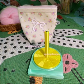 Shiny Mini Portable Yarn Spinner:_sky blue+embroidered bow bag
