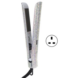 150W Hair Straightener Rhinestone Electric 2 in 1 Faster Shape LCD Display Temperature Changeable UK Plug 220V