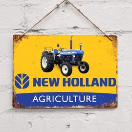 BDTS New Holland Agriculture Tractor Farm Vintage Tin Sign Metal Decor Metal Sign Wall Metal Tin Sign 8X12 inches