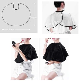 Women Makeup Apron Hair Salon Cape Barber Bibs Hair Cutting Apron-Black