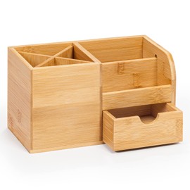 woodluv Desk Organiser, Desk Tidy Pen Holder Organiser, Make Up Organiser/Office Multifunctional Organizer- 22 x 10.5 x 12.2cm