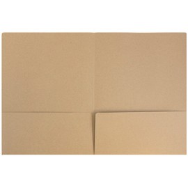 JAM PAPER Premium Matte Cardstock Twin Pocket Folders - Brown Kraft Bag Recycled - 6/Pack
