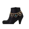 Women Weekend Fashion Boot Bracelet Gold Metal Chain Shoe Turquoise