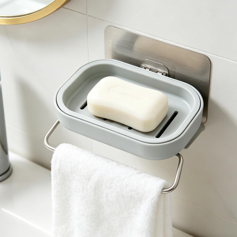 4 Pcs Plastic Soap Dish with Drainage, Portable Shower Soap