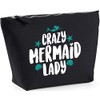 Hippowarehouse Crazy mermaid lady printed make up cosmetic wash bag