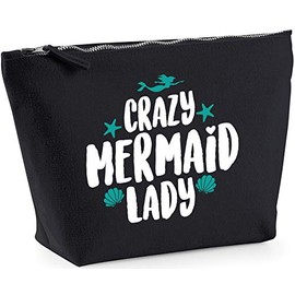 Hippowarehouse Crazy mermaid lady printed make up cosmetic wash bag 18x19x9cm