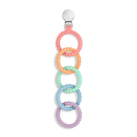 Ryan & Rose Cutie Clinks Attachable Teether Chew Toy for Babies (Mosaic)