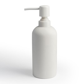 Jo Lavie Soap Dispenser - Refillable Resin Pump Bottle for Shampoo, Body Wash, Shower Gel, Lotion, Dishsoap - Modern Decorative Accessories for Kitchen, Bathroom, Countertop - 12.5 oz (White)