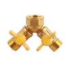 Brass Dual Tap Hose Adapter 2 Way Splitter Valve for