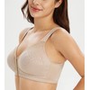 Lemorosy Full Coverage Front Closure Posture Bra Wirefree Unpadded Back