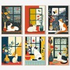 JATOK Pack of 6 Paint by Numbers Adults, DIY Cat